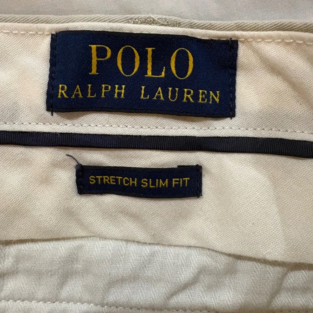 Polo Ralph Lauren Mens Stretch Slim Fit Chino Pants Tan Khaki 40x32 Flat Front‎